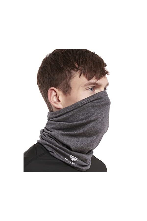 Hilltop Écharpe pour moto, foulard multifonctionnelle, cache-cou, bandana, écharpe - coton, couleur/design:Dunkelgrau