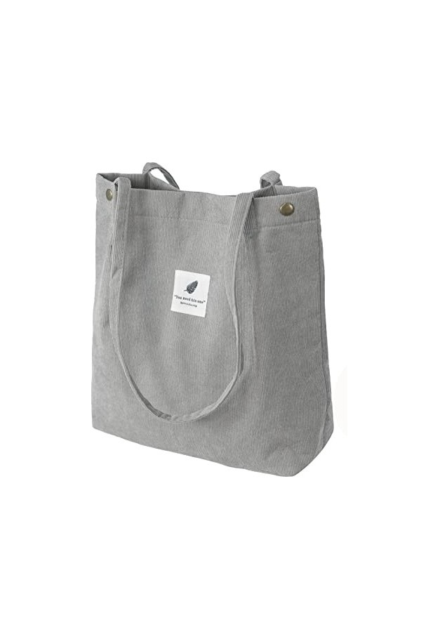 VOKUVIKU Fleurs Sacs de Courses Tote Bag Femme Aesthetic Sac à Bandoulière en Velours Côtelé Sacs en Toile Grand Sac Femme Ca