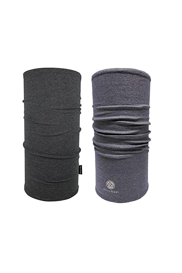Hilltop Écharpe pour moto, foulard multifonctionnelle, cache-cou, bandana, écharpe - coton, couleur/design:Dunkelgrau