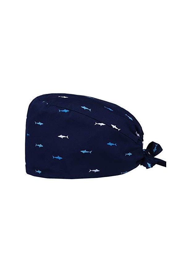 Casquette de gommage chirurgicale pour médecin bouffant turban avec bandeau de sueur pour femme et homme - - Taille unique