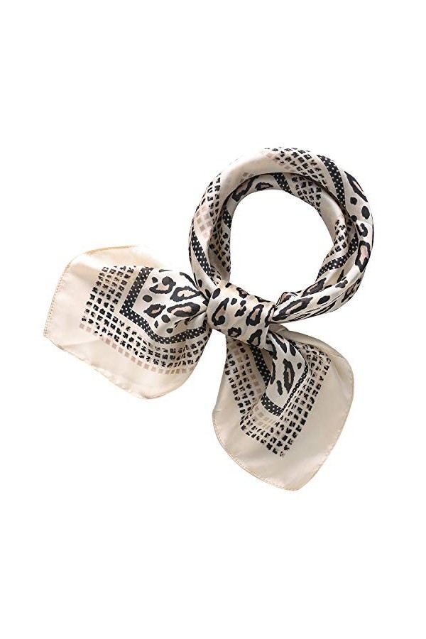 RIIQIICHY Foulard Femme Écharpe Etole Pashmina Carré Soie Multi-motifs70x70cm