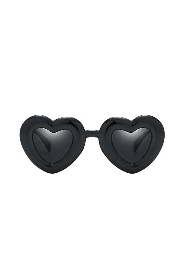 MNSWR Vintage Heart Lunette Coeur Rétro Lunettes Noires Homme Dame Lunettes De Soleil En Forme De Coeur Pour Femmes Mariée Lu