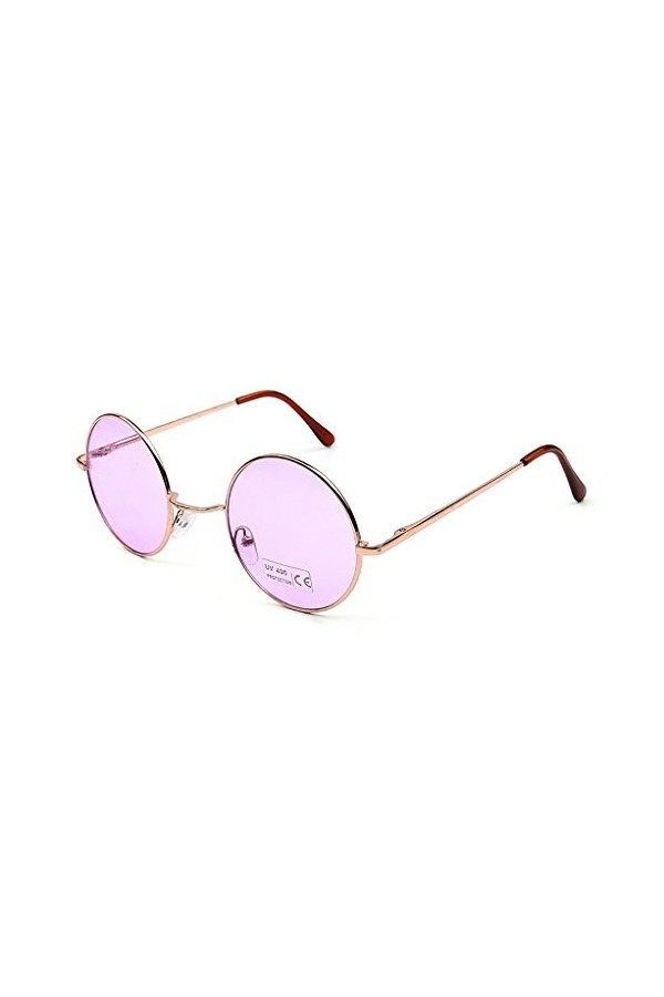 Topgrowth Lunettes de soleil pour homme et femme, ronde, effet miroir, pour le sport, classe - Multicolore -