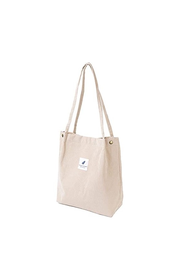 VOKUVIKU Fleurs Sacs de Courses Tote Bag Femme Aesthetic Sac à Bandoulière en Velours Côtelé Sacs en Toile Grand Sac Femme Ca