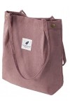 VOKUVIKU Fleurs Sacs de Courses Tote Bag Femme Aesthetic Sac à Bandoulière en Velours Côtelé Sacs en Toile Grand Sac Femme Ca