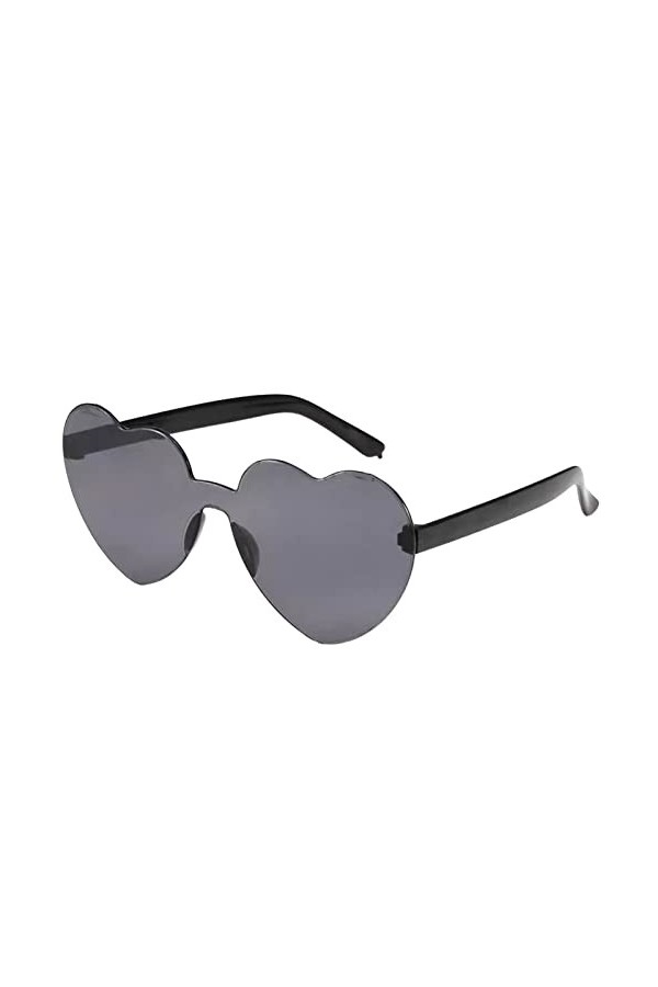 Leadrop Lunettes de soleil décoratives multicolores sans monture pour femme, Noir , Taille unique