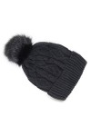 Leidai Bonnet dhiver pour femme en tricot synthétique à pompons pour fille - Noir - Medium