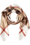 Ecroon Foulard Carré Echarpes et Foulards Femme Châles Écharpes Square Motif dImpression Satin de Soie Bandanas