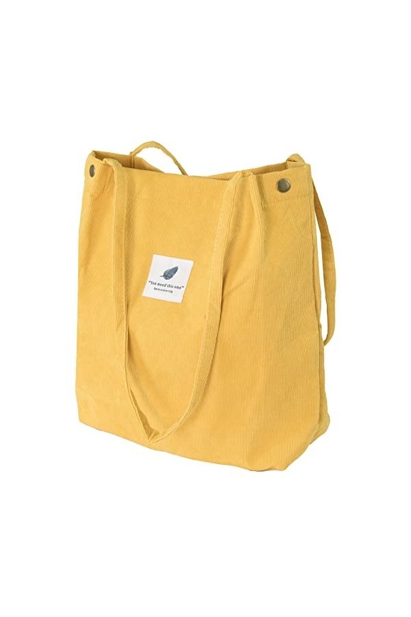 VOKUVIKU Fleurs Sacs de Courses Tote Bag Femme Aesthetic Sac à Bandoulière en Velours Côtelé Sacs en Toile Grand Sac Femme Ca