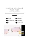 Vklopdsh Lunettes de soleil rectangulaires sans monture pour femmes Unisexe Rétro Lunettes Lunettes de mode de rue Accessoire