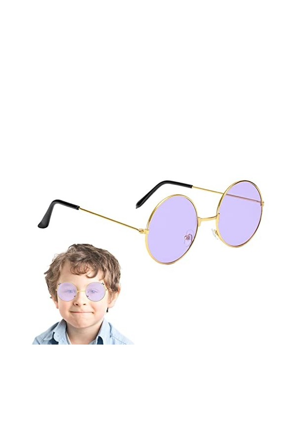 Yunmiao Soleil Rondes,Soleil Hippie Rondes Style années 60 - Soleil Hippie Femmes Hommes Cercle Lunettes pour Les faveurs fêt