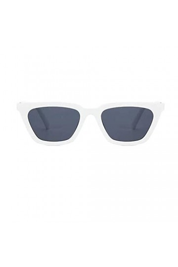 Lunettes de soleil simples et sexy pour femme - Style rétro - Petit rectangle - Tendance - Pour pilote de soleil - N7W3, blan