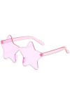Cikiki Lunettes de soleil sans monture en forme détoile Transparent Couleur bonbon Lunettes de soleil Pièce Pentagramme Cost