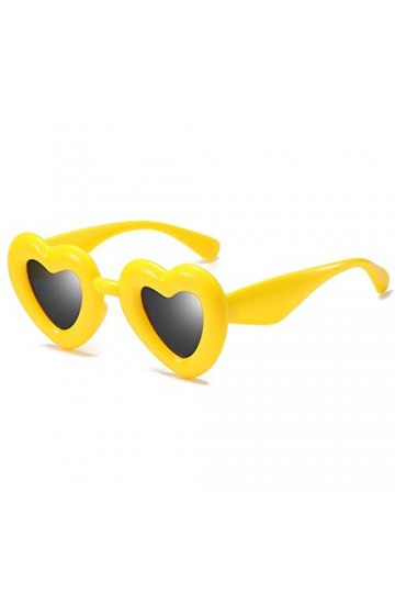 OIUHJN Lunettes de soleil vintage en forme de cœur - Lunettes de soleil neutres - Lunettes de soleil polarisées, jaune, Taill