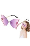 Shenrongtong soleil tendance en forme papillon en diamant pour femme, soleil sans monture pour bloquer la lumière du soleil, 