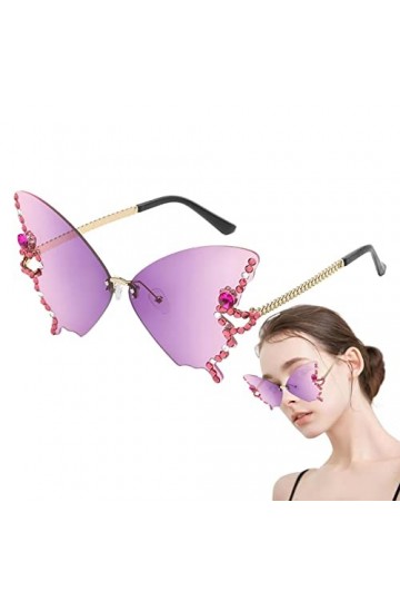 Shenrongtong soleil tendance en forme papillon en diamant pour femme, soleil sans monture pour bloquer la lumière du soleil, 