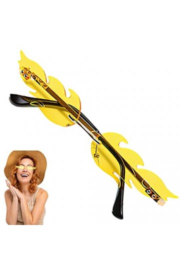 Jomewory Soleil Flamme, Lunettes sans Monture pour Femmes, Cadeau Soleil à la MoVintage pour Halloween Noël Hommes Femmes Cos
