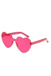 Lunettes de soleil en verre pour femme - En forme de cœur - Cadre en résine - UV400 - Sans correction - Pour la conduite de n