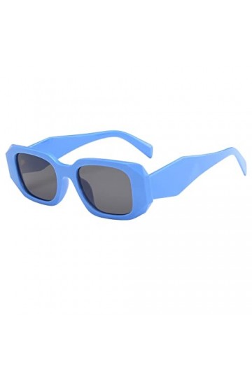 hahuha Lunettes de soleil rondes à monture irrégulière unisexe pour femme et homme, bleu, taille unique