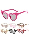 Lunettes De Soleil Coeur, Lunettes De Soleil En Forme Damour Rétro Tendance Surdimensionnées Colorées, Lunette Colorées De F