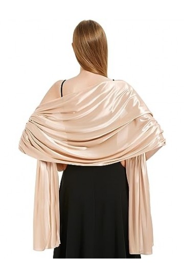 Vijamiy Etoles Femme Mariage Chales en Satin Echarpes Chic Longue Wrap Foulard Pashmina Elégante pour Fêtes Soirée Cérémonies