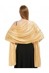 Vijamiy Etoles Femme Mariage Chales en Satin Echarpes Chic Longue Wrap Foulard Pashmina Elégante pour Fêtes Soirée Cérémonies
