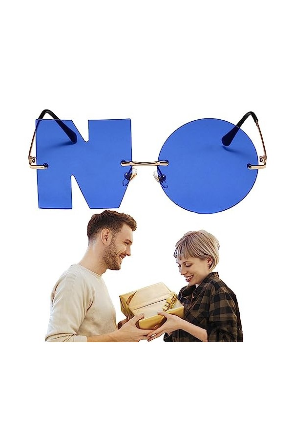 Tartaglia soleil lettre NO, soleil en forme lettre, 2023 Lettre Aucune nouveauté Lunettes Conception sans monture Anti-UV Vis