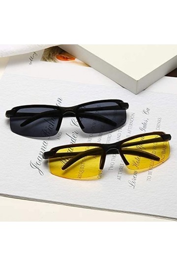 U-K Lunettes de Vision Nocturne Soleil Sport pour Hommes Femmes Jaunes Conduite Nuit Useful and Practical