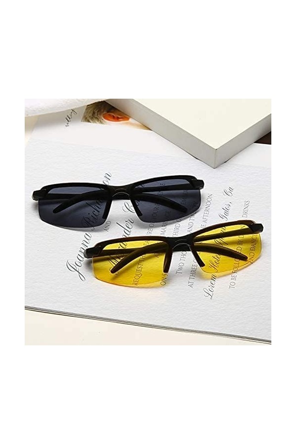 U-K Lunettes de Vision Nocturne Soleil Sport pour Hommes Femmes Jaunes Conduite Nuit Useful and Practical
