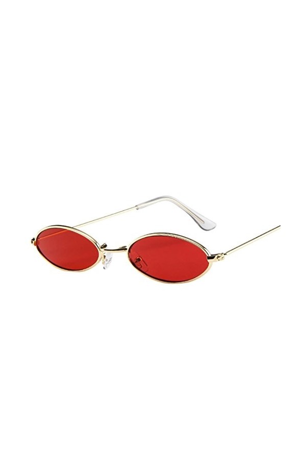 Rétro en métal de Petites Lunettes de Soleil ovales des Femme des Hommes Lunette de Soleil Malloom