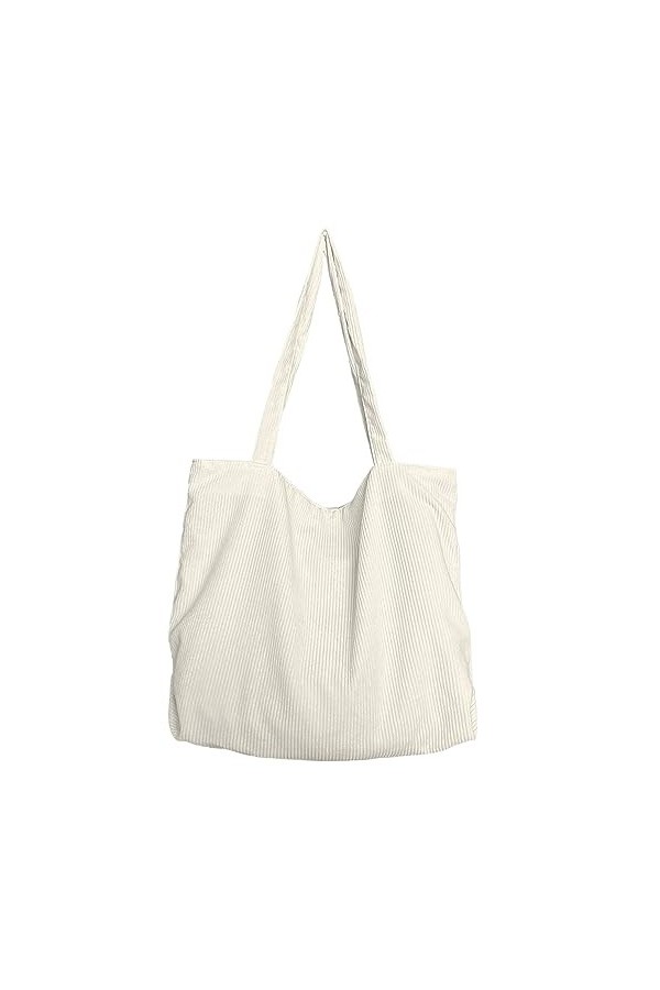 KEYRI Sac à Velours Côtelé Bandouliere Femme, Décontracté Sac Fourre Tout avec Fermeture Éclair et Poches, Ultra-Léger Bandou