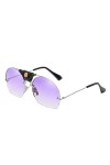 iHENGH Lunette de Soleil,Mode Femmes Hommes Metal Frame Lunettes de Soleil Lunettes UV Shades intégré