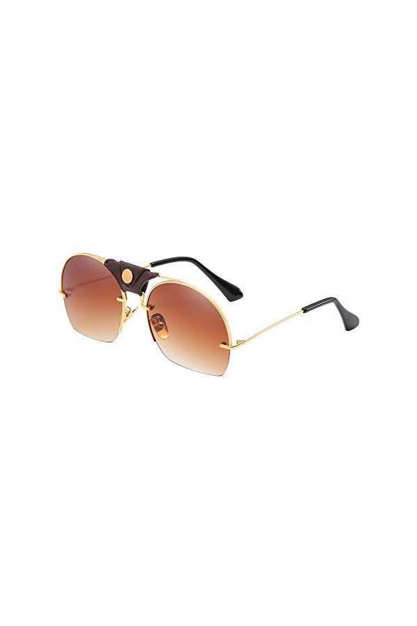 iHENGH Lunette de Soleil,Mode Femmes Hommes Metal Frame Lunettes de Soleil Lunettes UV Shades intégré
