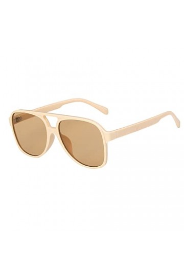 biJerou Lunettes de soleil tendance en bois pour femme - Lunettes de soleil carrées surdimensionnées rétro - Lunettes de lect