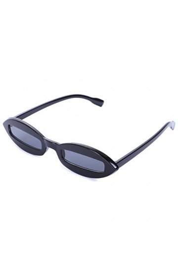 MaiMin Petites Lunettes de Soleil ovales Femmes Retro Rectangle Lunettes de Soleil Vintage pour Les Femmes UV400 Noir