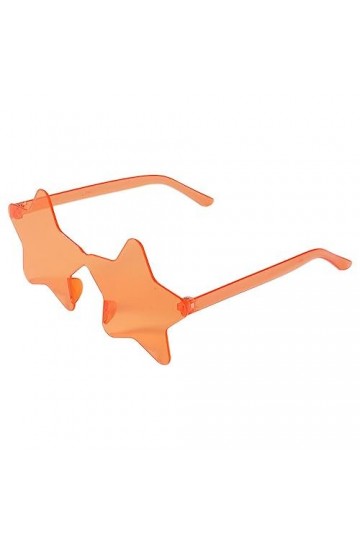 Lunettes de soleil sans monture en forme détoile - Transparentes - Couleur bonbon - Pentagramme - Pour femme - J4G1