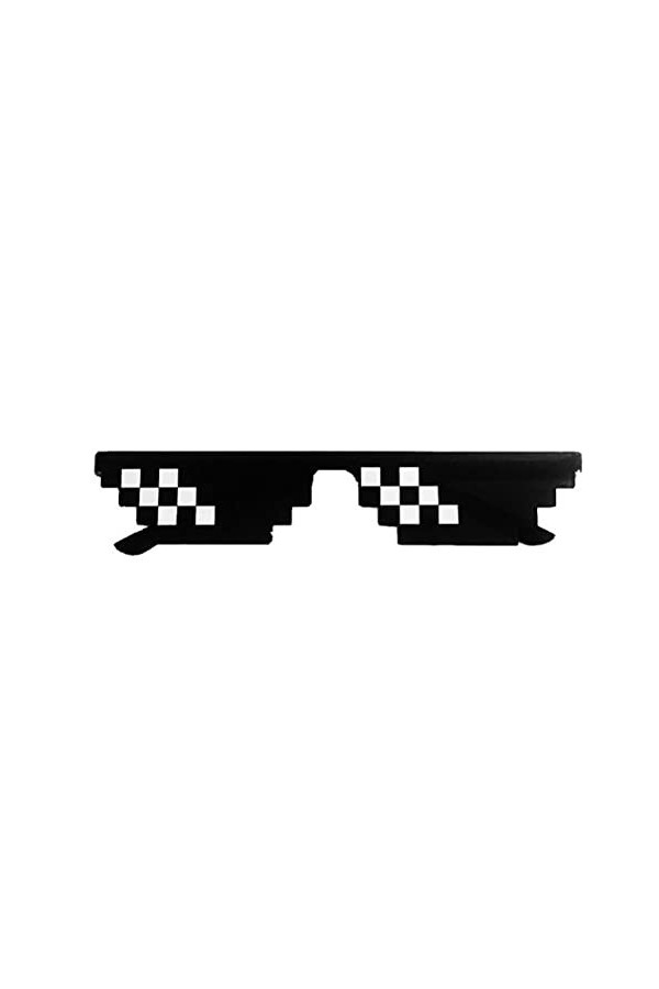 SHYKNYU Lunettes de soleil mosaïque pour homme et femme Pixel noir rétro gamer robot lunettes de soleil fête vintage cool lun