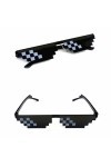 SHYKNYU Lunettes de soleil mosaïque pour homme et femme Pixel noir rétro gamer robot lunettes de soleil fête vintage cool lun