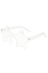 Lunettes de soleil sans monture en forme détoile Transparent Couleur bonbon Lunettes de soleil Pièce Pentagramme Pour Femmes