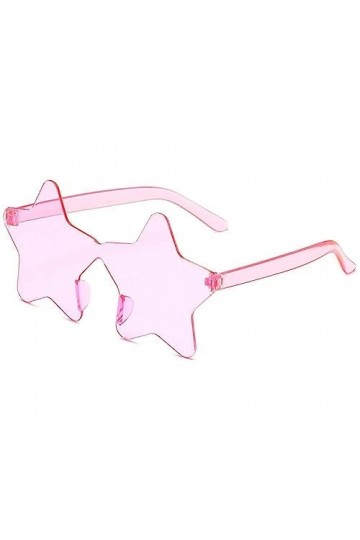 BBASILIYSD Lunettes de soleil transparentes en forme détoile sans monture couleur bonbon Lunettes de soleil pentagramme pour