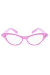 Zacs Alter Ego Lunettes rétro années 50 avec strass, Rouge, taille unique