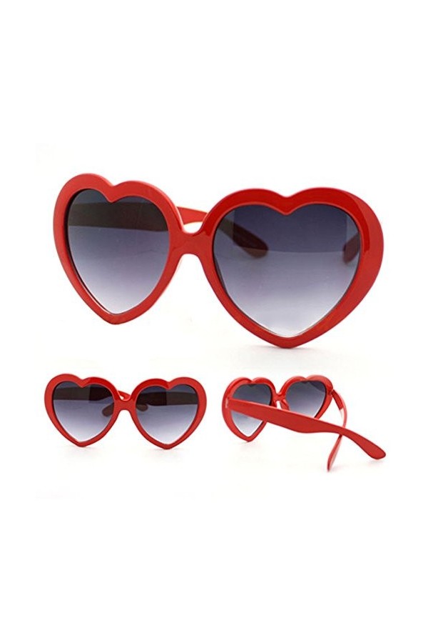 Lunettes de soleil rétro en forme de cœur Gemini _ Mall®, accessoire drôle et tendance pour lété, rose, taille unique