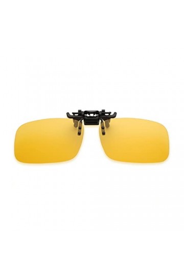 Lunettes de soleil à clipser - Sans monture - Verres polarisés - Vision nocturne - Pour homme et femme, jaune, taille unique