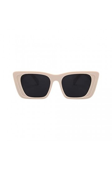 Lunettes de soleil pour femme - En gelée - Rétro - Simple - Ovale - Carrées - Rouge, beige, Taille unique