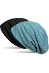 styleBREAKER Bonnet réversible en Couleurs Unies, Bonnet Souple, léger et Doux, Bonnet Long, Unisexe 04024115, Couleur:Noir/B