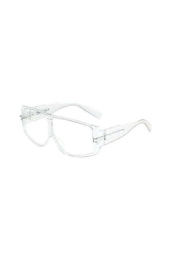 Lunettes de soleil polarisées carrées classiques pour femme - Rétro tendance - Lunettes de soleil, Blanc., Taille unique