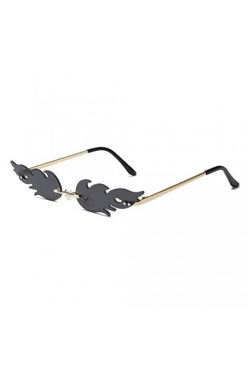 LJCZKA Lunettes de Soleil Femme Flamme Homme, Lunette Flamme Sans Monture Mode Rétro Lunettes Party Fêtes Mariage Anniversair