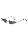 LJCZKA Lunettes de Soleil Femme Flamme Homme, Lunette Flamme Sans Monture Mode Rétro Lunettes Party Fêtes Mariage Anniversair