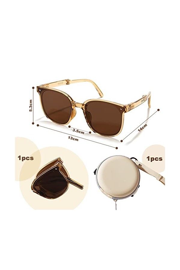 XIXKOLYU Lunettes de soleil légères et pliables en été, filtre la lumière pour protéger les yeux, porte longtemps sans fatigu