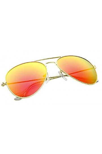 4sold Lunettes de soleil style aviateur années 70 Verres effet miroir Protection UV 400 Unisexe étui inclus Taille unique, Fe